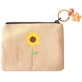 thumbnail image 1 of Flower Coin Purse Cute Canvas Zipper Change Pouch Mini Wallet Bag with Keychain, 1 of 10