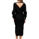 thumbnail image 2 of Vestido informal de mujer con cuello en V y espalda escotada: diseño elegante para todas las estaciones, lavable a máquina, tallas S-XL, largo 105-108 cm., 2 of 5