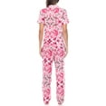 thumbnail image 4 of White Mark Women's Short Sleeve & Pants Tropical Pajama Set, 4 of 10