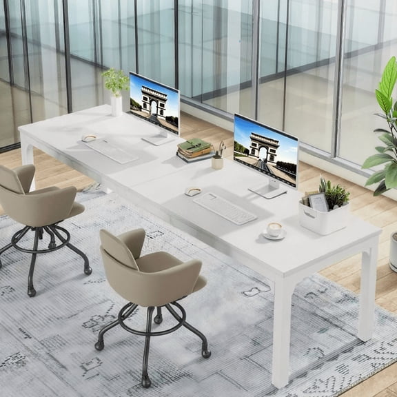 Rectangular Dining Table 78 Inch Long, Modern Industrial Kitchen Table For 6-8 People, Scratch Resistant Surface With Heavy Duty Metal Frame
