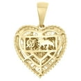 thumbnail image 4 of 10K Tri-Tone Gold Natural Baguette Diamond Womens Tier Halo Heart Pendant 3/4 CT, 4 of 6