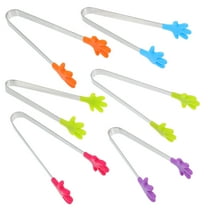 Luxshiny 6Pcs Mini Tongs for Serving Silicone Assorted Color for Gathering Snacks