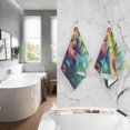 thumbnail image 3 of SKYSONIC 2 PCS Geometry Chameleon Bath Towels Set 16"x28", Cotton Face Towel Water Absorbent Lightweight Quickdry Hand Towels for Bathroom Ktichen Travel Gym, 3 of 7