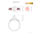 thumbnail image 5 of ANGARA South Sea Cultured Pearl Ring with Rubies in 14K White Gold for Women | June Birthstone, Birthday, Anniversary, Jewelry Gift for Women | Pearl Ring, 5 of 9