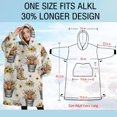 thumbnail image 4 of Oversized Wearable Blanket Hoodie,Beige Highland Cow Bucket Boot Flower Pattern Sherpa Blanket Hoodie with Super Pockets,Super Warm Fuzzy Pullover for Women & Men, 4 of 6