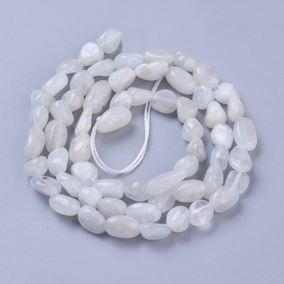 Natural Rainbow Moonstone Beads Strands Tumbled Stone Nuggets 5~11x4~6mm Hole: 1mm 56~58pcs/strand 15.4 inch(39cm)