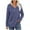#0155-Dark Blue, variant on Uootdi Womens Long Sleeve Shirts Color Block Ribbed Trim Button Down Gift V Neck Tops Business Casual Outfits for Women Fall