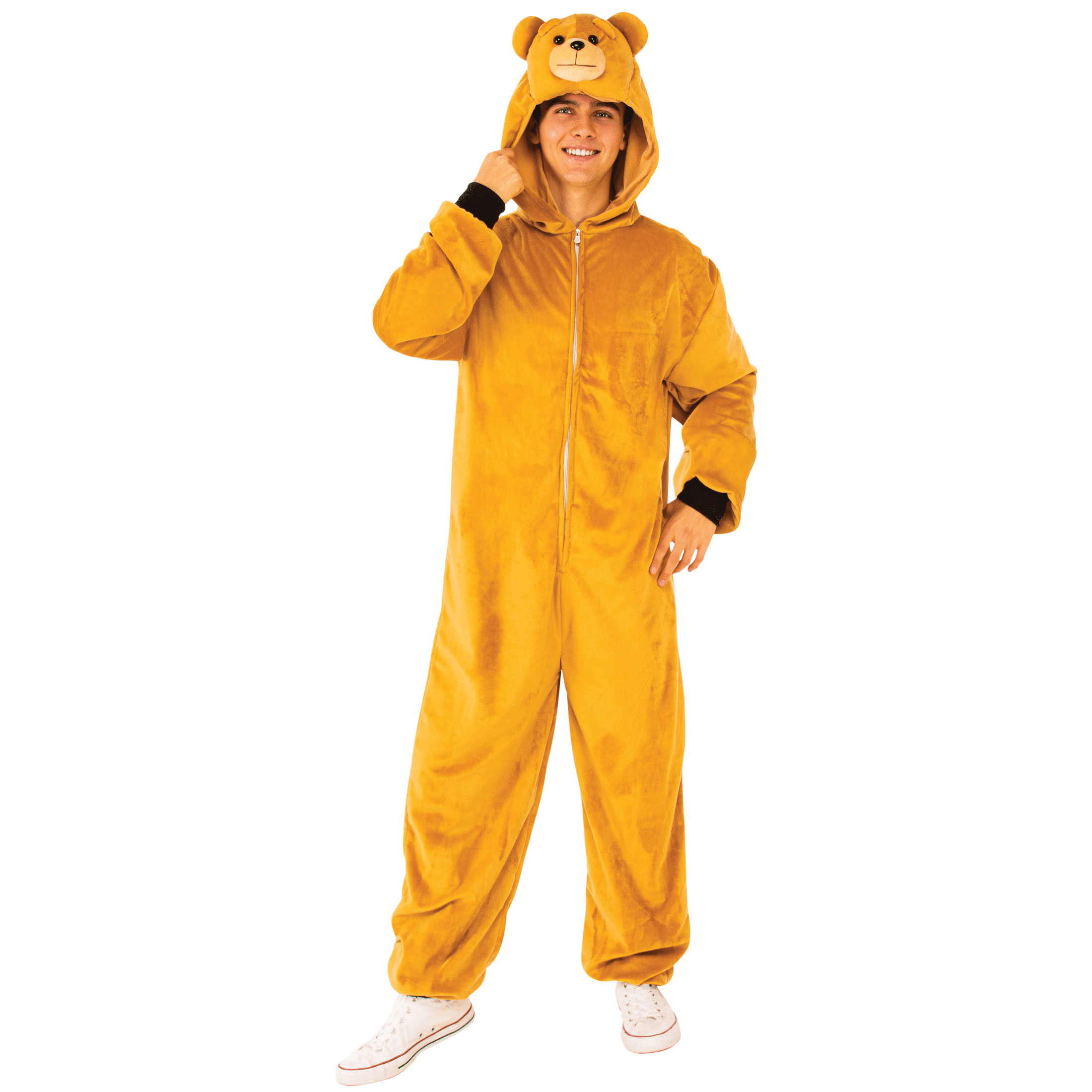 Bear Halloween Costume for Adults, Brown, Unisex Adult Size S (28-34), by Way to Celebrate