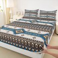 thumbnail image 3 of Feelyou Western Fashion Aztec Bed Sheets for Adult, Vintage Tribal Abstract King Sheets, Rustic Cowgirl Cowboy Sheet Set, Lightweight Room Decor, 4pcs, 3 of 7