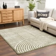 thumbnail image 2 of Hauteloom Allard Hallway, Kitchen Machine Washable Runner Rug - Contemporary - High Pile - Beige, Lime Green - 2'7" x 7'3", 2 of 11