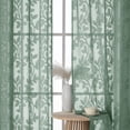 thumbnail image 7 of OVZME Darla Sage Green Sheer Curtains 45 Inch Length, Jacquard Leaf Light Filtering Short Drapes with Rod Pocket, Farmhouse Style for Cafe/Bedroom/Living Room, 28x45, 2 Panels, 7 of 7
