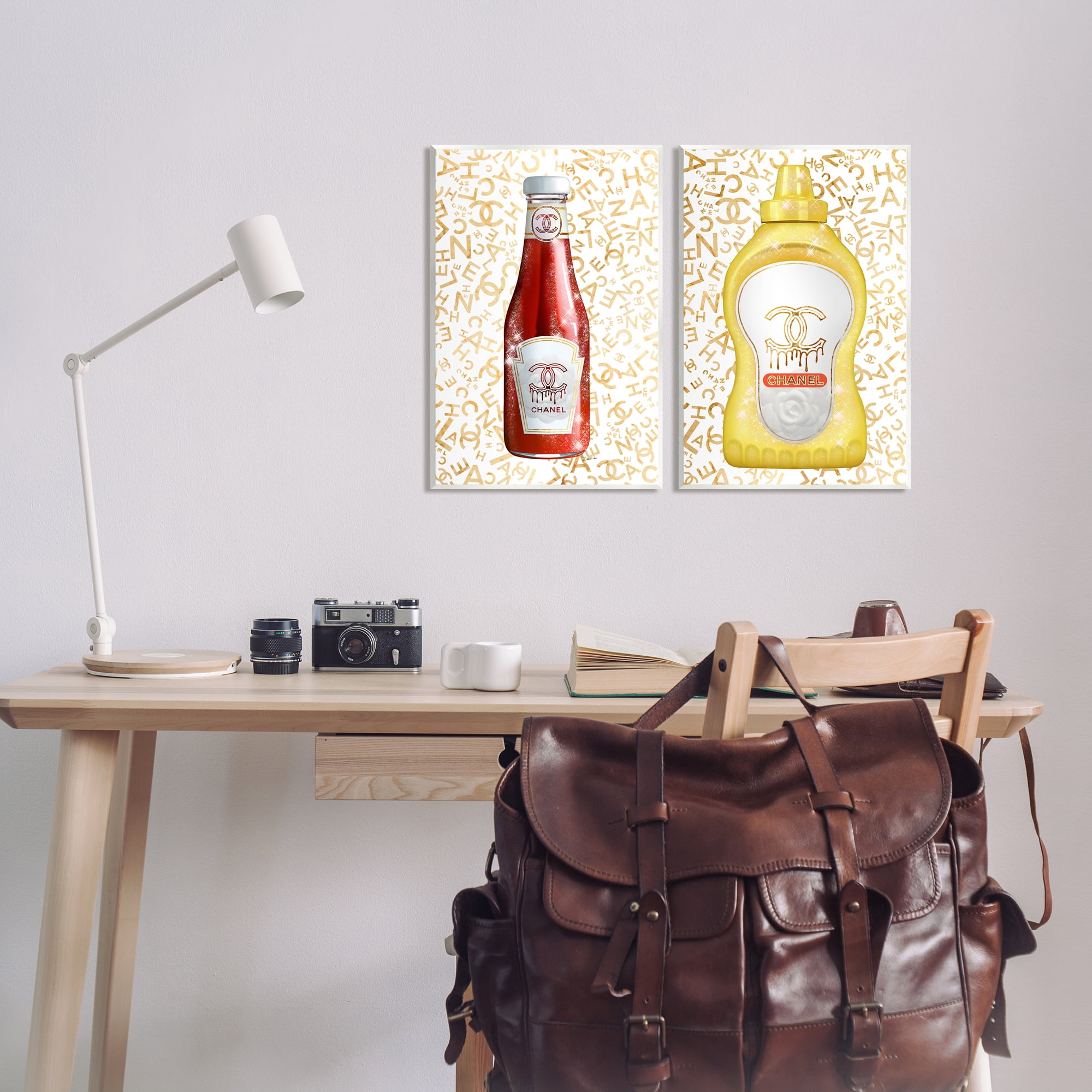 Stupell Industries Stylish Melting Fashion Logo Pattern Diner Condiments Graphic Art Unframed Art Print Wall Art, Set of 2, Design by Ziwei Li