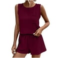 thumbnail image 1 of AYA T-shirt et Short Femme en Coton avec Col Rond et Poches, 1 of 9