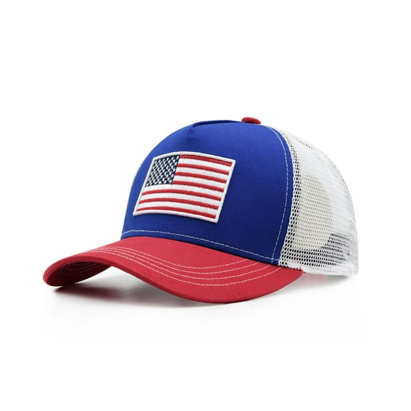 Waldeal American Flag Trucker Hat, Adjustable Snapback Mesh USA Flag Baseball Caps, 4th of July for Men Women