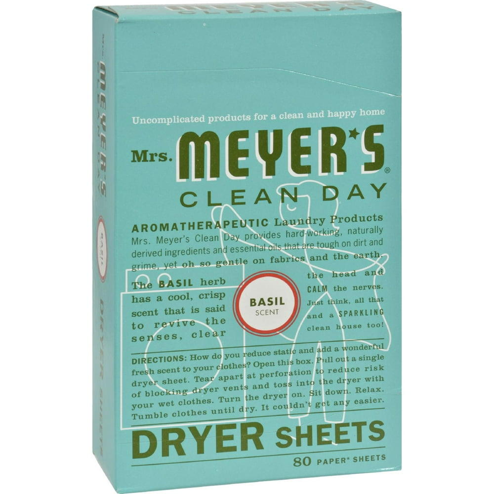 Mrs. Meyer'S Dryer Sheets Basil 80 Sheets
