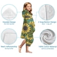thumbnail image 7 of Blue Sunflower Vine Leaf Pattern Hooded Bath Towel，50"x30" for Ages 3 To 12 Kids, Quick Dry Lightweight Soft Microfiber Hood Beach Towel Cover Up for Kids, 7 of 7