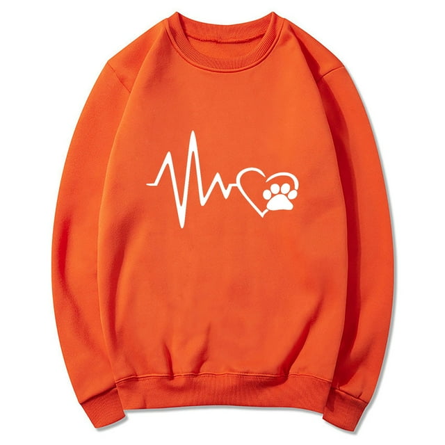 Amzcrzy Sweat-Shirt pour Femmes Col Rond Couleur Unie Imprimé Lettre Chandail Manches Longues Chandail à Capuche Manches Longues pour Femmes Chandail-Over Chandail en Molleton Col Rond 3TG