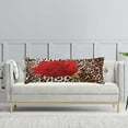 thumbnail image 4 of Leopard Body Pillow Cover Red Rose Mix Wild Animal Leopard Print Pattern Romantic Cushion Long Pillowcase with Zipper Decorative Soft Large Bedding Pillow Cases for Couch,Bedroom,Home Gifts 20"x54", 4 of 6