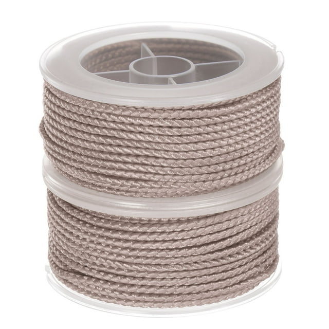 Unique Bargains 2 Packs Nylon Thread Twine Beading Cord 2mm Extra-Strong Braided Nylon Crafting String 11M/36 Feet, Desert Sand