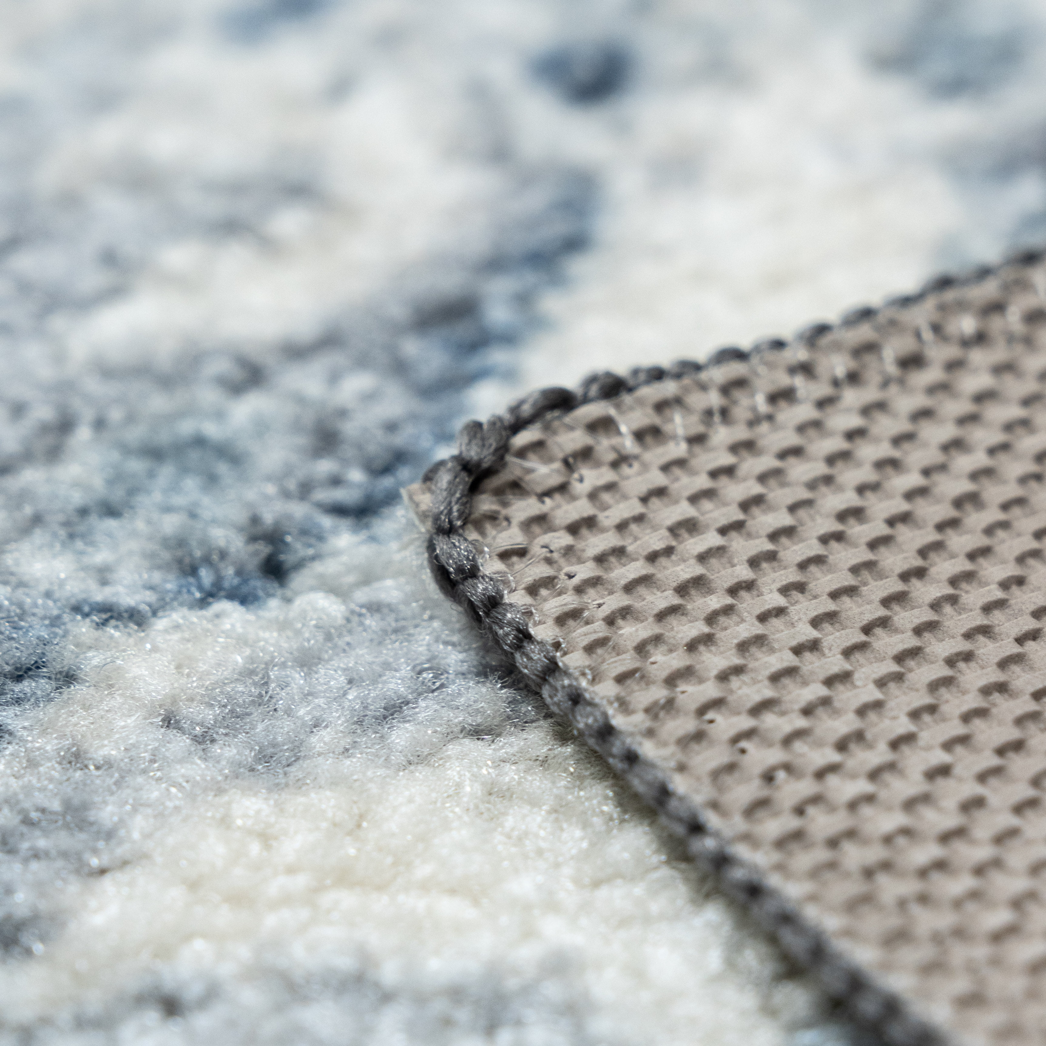 Maples Rugs Blooming Damask Transitional Gray Blue Washable Hallway Runner Rug, 2' x 6'