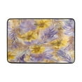 thumbnail image 5 of Bath Curtain & Non-Slip Bath Mat Set 12-Grommet Shower Curtain Memory Foam Bath Rug Yellow and Lavender Flowers, 5 of 8