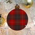 thumbnail image 5 of Plaid Red Gray Grey Pattern Wood Christmas Tree Holiday Ornament, 5 of 6