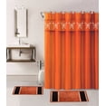 thumbnail image 3 of 15-P NAVY BUTTERFLY ANGEL Bathroom Bundle Mat Set  2 (Two) Embossed Thick Bath Rugs  1 (One) Embroidery Shower Curtain and 12 Fabric Covered Rings Included (Navy), 3 of 6