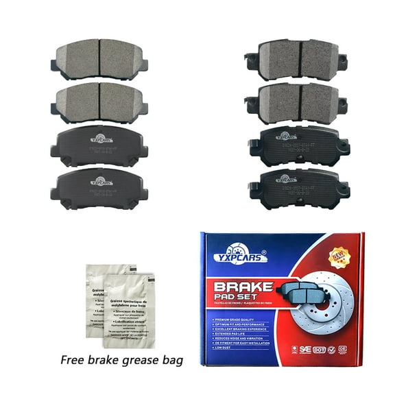 Front & Rear Ceramic Brake Pads Set w/ Hardware for 2013 2014 2015 Mazda CX-5