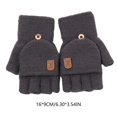 thumbnail image 4 of Invierno Mujer Chica Tejer Grueso Cálido Guantes Sin Dedos Gris Zulema guantes sin dedos, 4 of 5