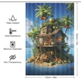thumbnail image 2 of Summer Fruit Kingdom Shower Curtain for Bathroom with 12Hooks, Polyester Fabric Thick Shower Curtain Washable Waterproof Curtain, 2 of 8