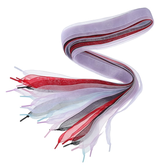 CTIRCHIU Multi Color Chiffon Shoe Laces for Decoration Breathable and Stylish 6Pairs