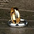 thumbnail image 3 of 6mm Silver/Gold Titanium Steel Band Men's Women's Wedding Couple Rings Size 5-13, 3 of 7