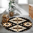 thumbnail image 4 of Southwestern Aztec Round Area&nbsp;Rug 3.3ft Retro National Style Brown Abstract Non-Slip&nbsp;Washable Circle Rugs Soft Felt Indoor Floor Mat for Bedroom Kitchen Living Room Bathroom, 4 of 9