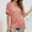 Pink, variant on ECZHAW Womens Short Sleeve V Neck Tops with Side Shirring Loose Fit Shirts,
