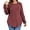Wine Red, variant on Womens Plus Size Tops Crewneck Long Sleeve Shirts Loose Tunic Tops Curved Hem Fall Pullover