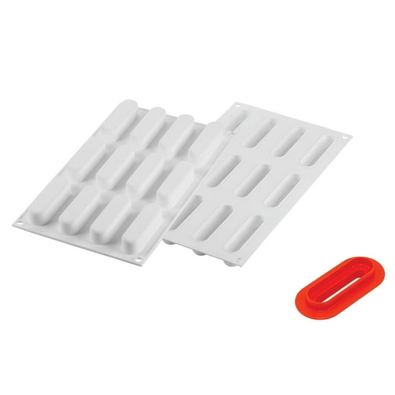 Silikomart Caroline 30 Silicone Mold with 12 Cavities, Each 3.26 Inch x 0.90 Inch x 0.82 Inch High