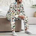 thumbnail image 7 of Sikiie Aabstract Eyes Mens Pajama Set, Soft Warm Long Sleeve Sleepwear, Cozy Button-Down Pjs for Men-Small, 7 of 7