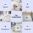 thumbnail image 5 of COSYLAND Storage Ottoman 17x13x13in Leather Ottoman Rectangle Foot Rest Foot Stool Folding Ottoman for Room Dorm Small Collapsible Bench Seat Organizer Entryway Furniture with Handles Lid White, 5 of 8