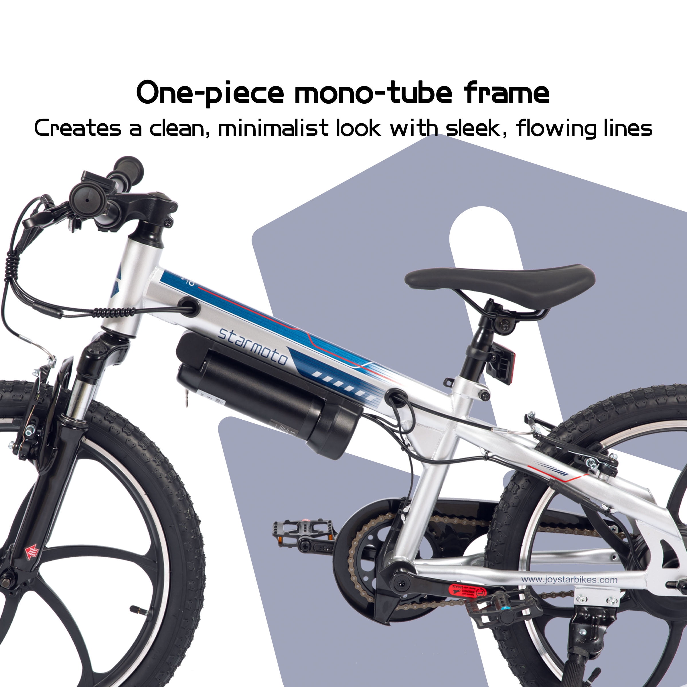 JOYSTAR Radspur Electric Bike 20" with 250W Brushless Motor, 15 Miles 15MPH Electric Mountain Bicycle with Removable Battery, White