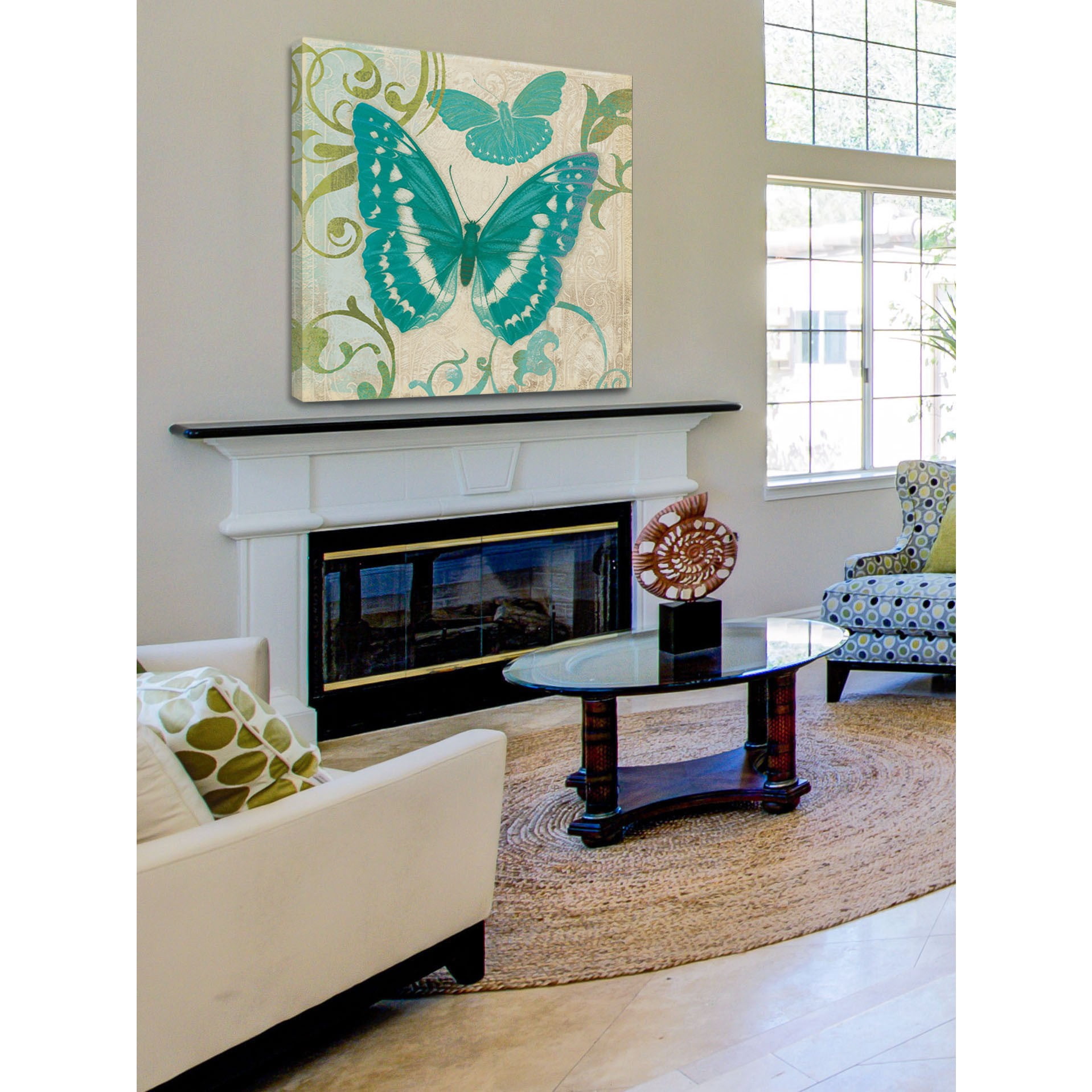 Marmont Hill "Teal Butterfly" Painting Print on Canvas