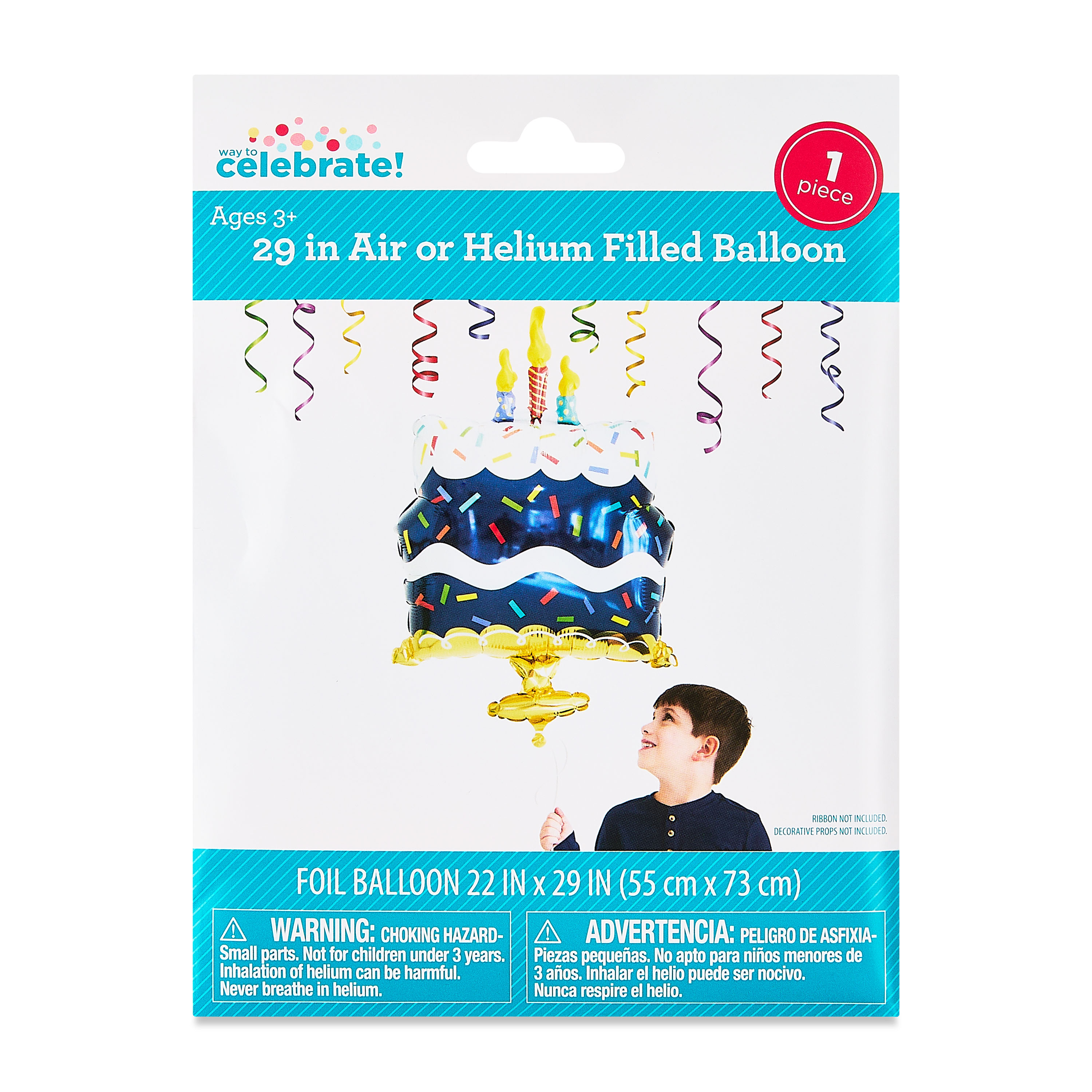 Way To Celebrate Navy Tiered Birthday Cake Balloon, 29 Inch photo 3
