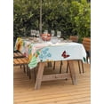thumbnail image 2 of Outdoor Tablecloth with Umbrella Hole and Zipper, Easter Rectangle Table Cloth 60x102 Inch Waterproof Tablecloth, Spring Watercolor Eggs Country Tulip Flower Plant Picnic Table Cover for Patio, 2 of 7