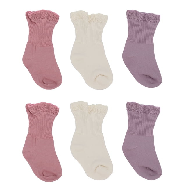 3 pares de calcetines de algodón para bebés, suaves, sueltos, de longitud media, para niñas de 0 a 1 año.