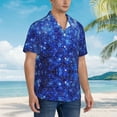 thumbnail image 3 of Kll Men'S Hawaiian Shirt Short Sleeve Button Down Beach Shirts-Blurred Star Snow Christmas, 3 of 7
