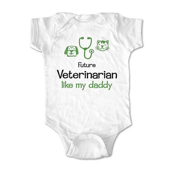 Future Veterinarian like my Daddy - wallsparks cute & funny Brand - baby one piece bodysuit - Great baby shower gift!