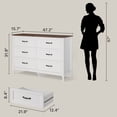 thumbnail image 3 of Asofer Bedroom Furniture Set - Includes 6 Drawer Dresser & 5 Drawer Dresser, White, 3 of 10
