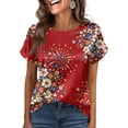 thumbnail image 4 of Enjoytime Women Shirts 4Th Of July Printed Crewneck Short Sleeve Tops Summer Loose Casual Graphic Tee, 4 of 5