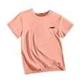 thumbnail image 6 of HAOTAGS Girls Athletic Shirts(2-18) Letter Print Short Sleeve Quick Dry T-shirts Sports Activewear Workout Tops Orange Size 8-9Years, 6 of 6