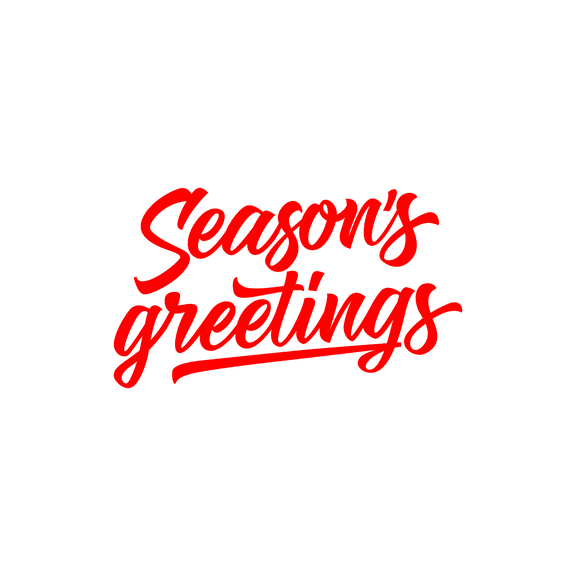 Season's Greetings Vinyl Wall Art Decal - 12.5" x 22" Decoration Vinyl Sticker - Holiday Vinyl Wall Decoration - Christmas Wall Decoration Decal Sticker