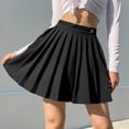 thumbnail image 5 of Elainilye Fashion Pleated Skirt Fancy High-Waist Slim Elastic Casual Pleated Frilly Skirt,Black, 5 of 7